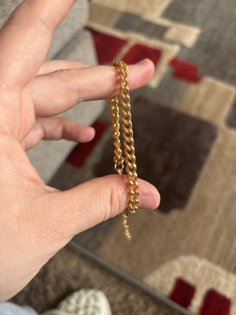 Gold Curb Chain Bracelet - Classic Link Style